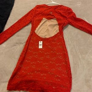 Express red lace dress new with tag